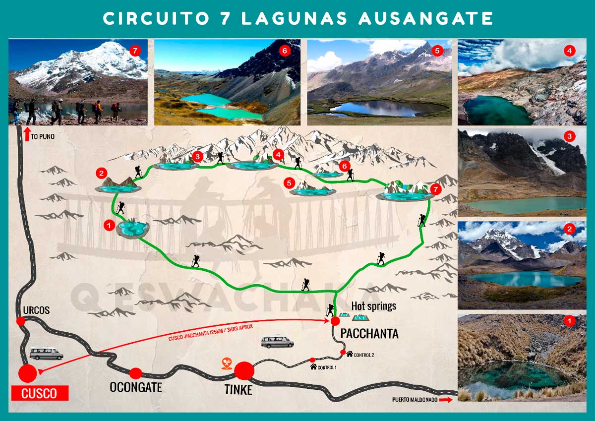 Map - Día 1: CUSCO - PACCHANTA - 7 LAGUNAS – CUSCO